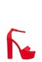 Red Satin Single Strap Platform Heeled Women's Shoes