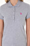 Women's Gray Melange Basic Polo Neck T-Shirt 50300830-Vr086 - 6