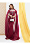 Embellished Cape Sleeve Mermaid Hem Maxi Dress - 2