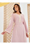 Plain Tie-Back Jalabiya with Lace Trim - 3