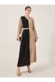 Color Block Lace Detail V-Neck A-Line Jalabyia
