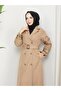 Modest Double Breasted Collar Waterproof Belted Trench Coat Rc1103013