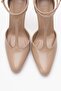 Jon Beige Patent Leather Women's Thin Heeled Shoes - 2