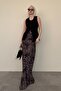 Black Crew Neck Women's Long Vest Mg2331 - 3