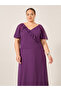 Plus Size Ruffled Wrap Look A-Line Maxi Dress - 3