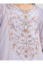 Printed Short Sleeve Jalabiya with Embellishment - 4