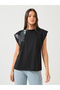 Graphic Print Padded Shoulder Sleeveless T-Shirt - 2