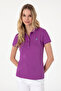 Women's Violet Basic Polo Neck T-Shirt 50300830-Vr037 - 3