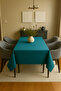Luna Series Velvet Textured Table Cloth - Petrol - 2
