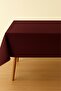 Luna Series Velvet Textured Table Cloth - Burgundy - 3