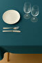 Luna Series Velvet Textured Table Cloth - Petrol - 4