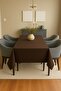 Luna Series Velvet Textured Table Cloth - Brown - 2
