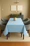 Luna Series Velvet Textured Table Cloth - Baby Blue - 3