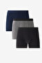 Men's Premium Cotton Black-Navy-Anthracite 3 Pack Flexible Boxers