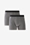 Men's Premium Cotton Anthracite 2 Pack Flexible Boxers