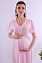 Cotton Maternity Nightgown with Breastfeeding Feature Effortt - Pink - 2