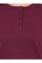 Burgundy Knitted T-Shirt and Straight Pyjama Set for Women - 4
