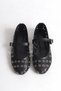Women's Special Design Black Ballerina Shoes with Staple Detail and Ankle Strap - 2