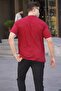 Claret Red Printed Over Fit Men's T-Shirt 6111 - 2