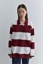Polo Neck Premium Sweatshirt Claret Red - 3