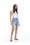 Buttoned Scuffed Leg Cotton Comfortable Fit Mini Denim Shorts