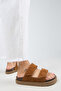 Vina Platform Leather Women's Slippers Tan - 3