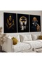 Zevahir 3 Piece Painting on Canvas African Gold Girls - 3
