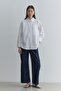 Cross Pleated Basic Shirt White - 5