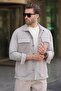 Gray Pocket Detailed Shirt Jacket 6748 - 3