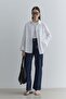 Cross Pleated Basic Shirt White - 3