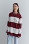 Premium Striped Sweatshirt Claret Red - 3
