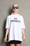 White Printed Crew Neck Women's T-Shirt Mg1763 - 3