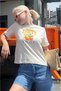 Yellow Crew Neck Cotton Short Sleeve Women's T-Shirt Mg2150