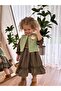 Plaid Girls' Dress with Plush Vest - 5