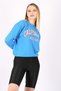 Mad Girls Blue Crew Neck Women's Sweatshirt Mg789 - 2