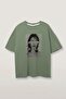 Green Green Oversized Printed Women's T-Shirt Mg1764 - 2