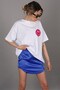 White Back Printed Oversize Round Neck Women's T-Shirt - 6