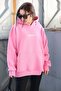Mad Girls Pink Printed Oversize Sweatshirt Mg1287