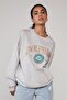 Mad Girls Gray Printed Women's Sweatshirt Mg1210 - 3