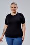 Curve Women's Plus Size Crew Neck Half Sleeve Lycra Basic Black Body - 5