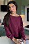Claret Red Boat Neck Women's Sweatshirt Mg2208 - 6