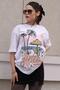 White Printed Crew Neck Women's T-Shirt Mg1765 - 2