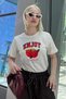 White Crew Neck Cotton Short Sleeve Women's T-Shirt Mg2150 - 6