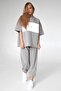 Mad Girls Painted Gray Embroidered T-Shirt Mg1421 - 4