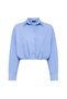 Baby Blue Crop Poplin Women's Shirt - 5