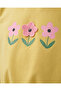 Girl's Front-Tie T-Shirt and Knitted Muslin Shorts Summer Two-Piece Set Yellow - 4
