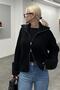 Black Double Zipper Knitwear Cardigan Mg2256