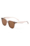 Geometric Navy Blue Nude Frame Brown Glass Women Sunglasses Llt01