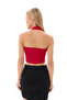 Women's Red Viscose Lycra Underwear Crop with Neckline - 3