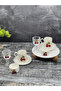 Porcelain Cherry Cup Set for 2 People and 2 item(s) Porcelain Cherry Turkish Delight Bowls and 2 Glass Cups - 2